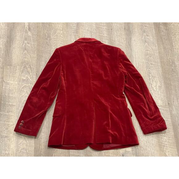 New Territories Vintage RED Velvet Blazer Size 5 Made In Japan - Picture 6 of 11